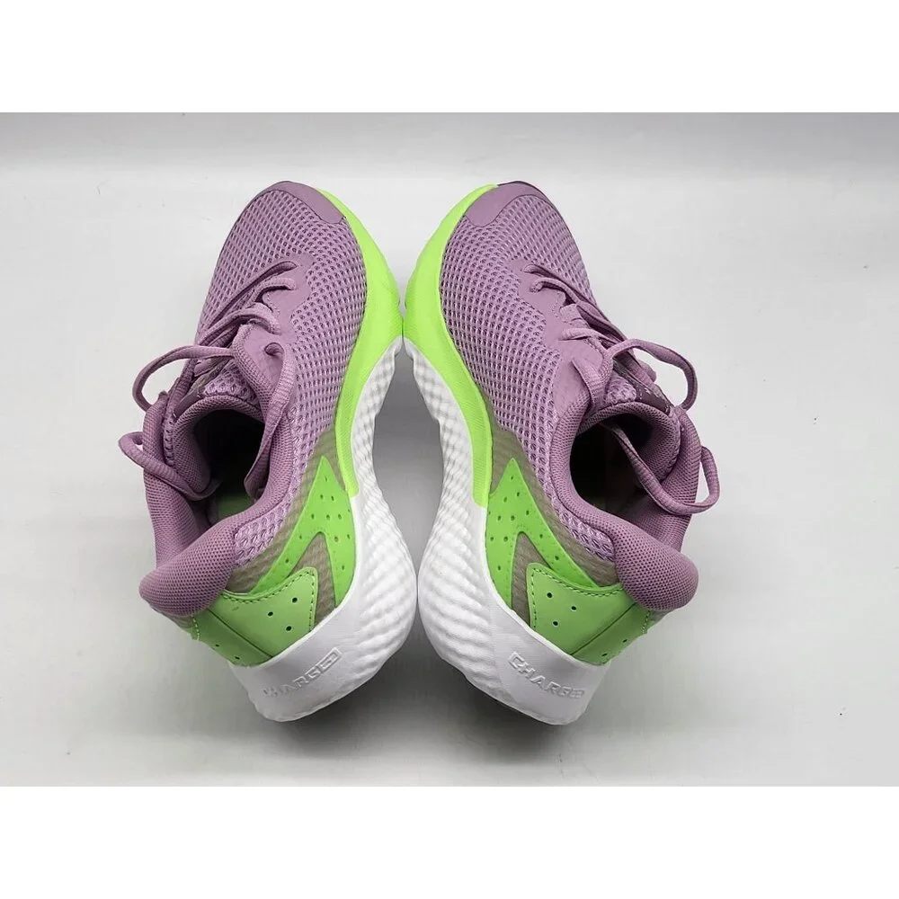 Under Armour Charged Pursuit 2 Youth 5.5Y Purple Green‎ Mesh Running Shoes NWOB
